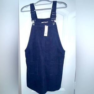 Navy corduroy skirt overalls